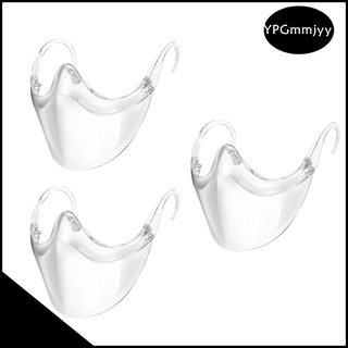 3Pcs Reusable Clear Face Mask, Durable Transparent Face Shield, Half Face Mouth Covering to Protect Nose, Mouth for