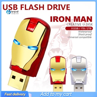 brand Iron Man 512GB 1TB 2TB USB 2.0 Flash Drive Disk Data Storage Thumb Memory Stick