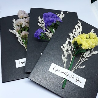 Tarjeta de felicitación de flores secas 10,5 x 15 cm statice, tarjeta de felicitación, tarjeta de acción de gracias, tarjeta de felicitación, tarjeta de flores secas