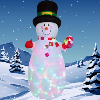 Modelo de inflado de Navidad1.8Caleidoscopio de arroz muñeco de nieve de colores luces luminosas decoración inflable muñeco de nieve de Navidad