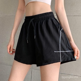 cintura alta suelta piernas anchas pantalones cortos deportivos de las mujeres de verano delgado ejecución de secado rápido anti-exposición fitness pantalones cortos de yoga pantalones de desgaste exterior (3)
