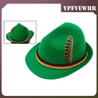 [venta caliente] sombrero clásico fedora de 1920 con pluma extraíble oktoberfest estilo disfraz trilby unisex invierno derby sombrero