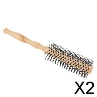 [craft] 2 cepillo redondo de madera de loto para el cuidado del cabello ondulado rizado peine peine cepillo m