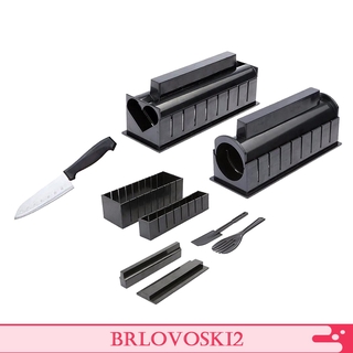 [Brlovoski2] Kit De Sushi Maker De grado alimenticio De Plástico 10 pzs/Kit De Moldes Divertidos y Fácil Sushi Para principiantes (1)