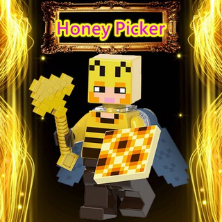 Honey Picker Villagers pirata de un ojo Compatible con Legoing Minecraft bloques de construcción juguetes para niños (2)