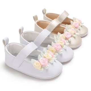 WALKER princesa pu zapatos para bebé simple pequeña flor fresca niño primer andador
