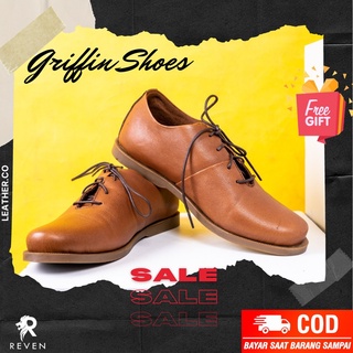 Los hombres zapatos de los hombres zapatos Casual zapatos fresco Formal zapatos de trabajo liso negro cuero Reven Griffin