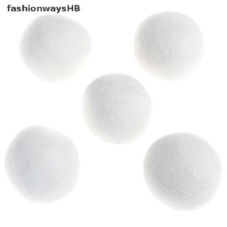 [fashionwayshb] 5 unidades de lana natural de tela virgen reutilizable suavizante de lavandería 5 cm [caliente]