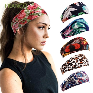 FRANCO Boho impresión Yoga bandas para el cabello de secado rápido deportes turbante mujeres diademas nueva moda elástico Headwear Running Fitness accesorios para el cabello (1)