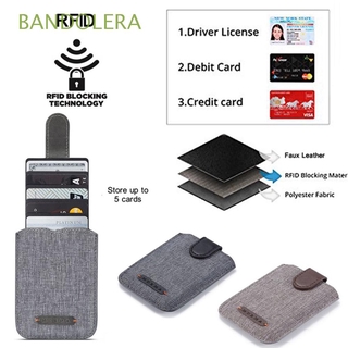 BANDOLERA nuevo teléfono cartera bolsillo Universal tarjetas de crédito bolsa titular de la tarjeta de crédito adhesivo pegatina de lona cuero PU moda 5 Pull RFID bloqueo/Multicolor
