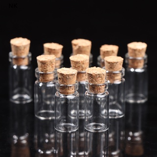 nk 10pcs pequeñas botellas de vidrio con corcho diminutos frascos frascos 11x22 mm para joyería de boda venta caliente