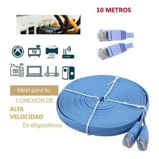 Cable Ethernet Lan Cat6 Red 10 Metros