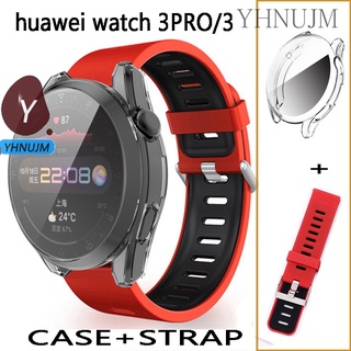 Huawei watch 3 Pro correa de reloj Huawei 3 reloj pulsera banda de silicona con funda completa cubierta de pantalla película
