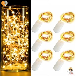 1M luces navidenas luz de hadas impermeable led con batería mini luz de navidad de alambre de cobre cadena de luz para boda guirnalda de navidad