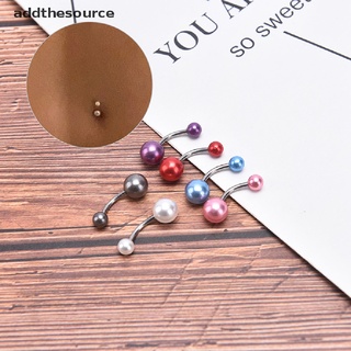 [Addthesource] Surgical Steel Navel Belly Button Ring Pearl Ball Barbell Body Piercing Jewelry BFDX