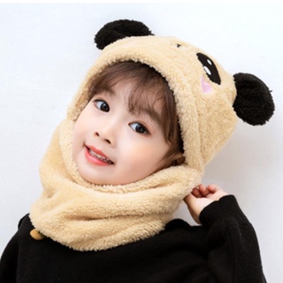 Gorro De terciopelo para niños protección De orejas integrada Panda capucha H8K8 (1)