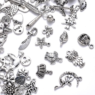 100 pzs accesorios De adorno hecho a mano accesorios pulsera De aleación pequeño colgante De plata De imitación