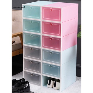 ONEM Plastic Shoes Box Front Opening Shoes Organizer Stackable Home Storage