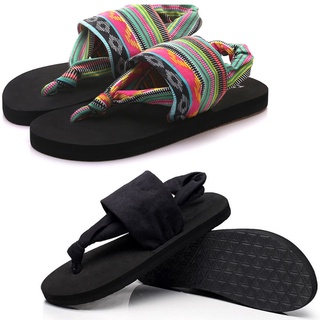 brroa zapatos de mujer chanclas eva suela de tela cinturón verano estilo bohemio sandalias de playa