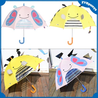2 piezas de dibujos animados impreso paraguas niños niños lluvia paraguas plegable paraguas