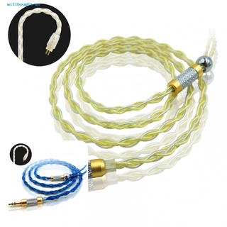 willbought.mx jcally - cable de auriculares trenzado chapado en oro con pin b/c/mmcx