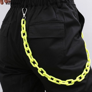 [seyj] moda punk hip-hop acrílico cinturón cintura pantalones vaqueros llavero mujer cxb
