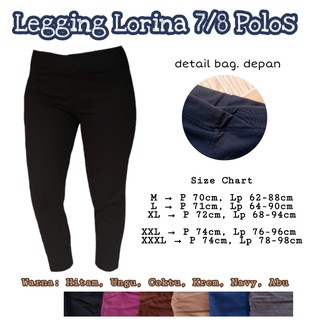 Leggings cortos 7/8 Lorina, Leggings cortos de algodón gruesos, Leggings cortos lisos