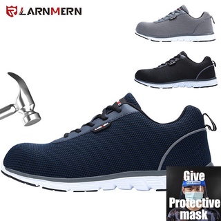 Ligero transpirable de los hombres zapatos de seguridad de acero del dedo del pie zapatos de trabajo para los hombres Anti-aplastamiento de la construcción de zapatillas de deporte con reflectante