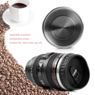 [aleación] taza de té de café en forma de lente de cámara de 350 ml con tapa, termo de vacío
