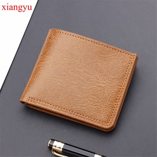 Xiangyu - cartera de cuero de la PU, Color sólido, Simple, para hombre (6)