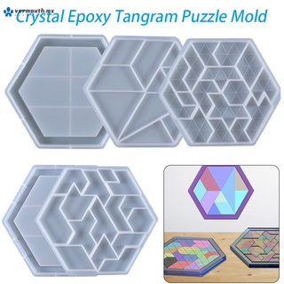 plantillas de silicona diy especial tangram rompecabezas decoración artesanía suministros para bricolaje resina epoxi fundición