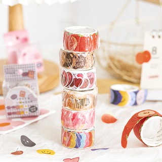 Washi cinta 1pc 100 hojas/rollo pegatinas cinta de enmascaramiento Washi cinta creativa lindo de dibujos animados cinta Scrapbooking decoración cintas