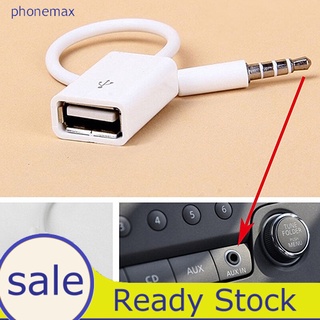 Cable convertidor de Audio AUX macho MP3 mm para coche a USB hembra