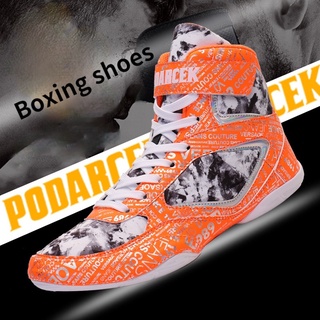 Nuevos zapatos de boxeo de los hombres de la parte superior de levantamiento de pesas gimnasio lucha lucha entrenamiento botas de lucha de las mujeres Sanda zapatos 36-45