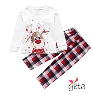 Ljw-juego de pijamas de la familia de navidad, patrón de renos Tops+pantalones elásticos largos para papá mamá niños (3)