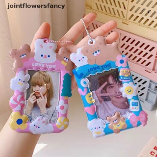 Jointflowersfancy Bear Kpop Photocards Card Holder With Chain Protector Idol Photo Sleeves CBG