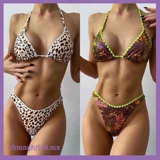(vbmnghj546.mx) mujeres sexy moda de dos piezas bikini impresión trajes de baño traje de baño conjunto de ropa de playa
