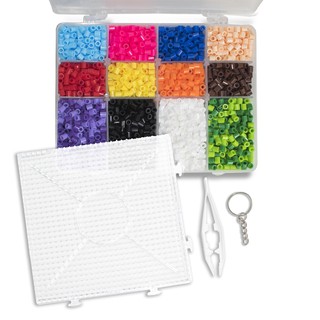 Kit Con 4,500pz Perler Hama Beads Base Pinza Diseños Estuche