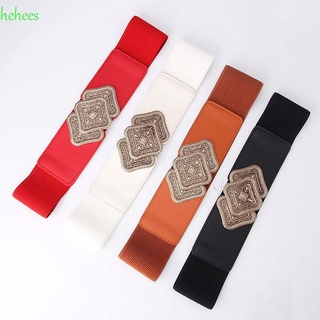Hehees Para niñas hebilla De Metal Compoteira PU ancha Face tallada coreana Cintura Strap Mulheres/Multicolor