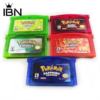 🔭 IBN NEW Sapphire/Emerald/Fire Red/Verde Hoja/Ruby Pokemon Juego Card Cartucho GBA