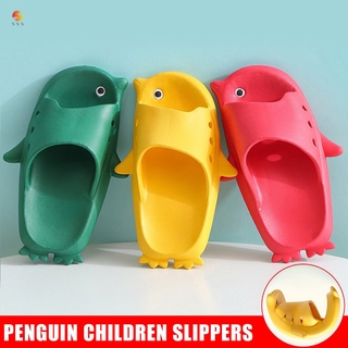 Sandalias de diapositivas diapositivas de dibujos animados pingüino verano zapatillas niños zapatos Flip Flops playa diapositivas