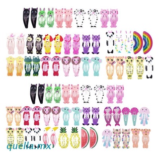 quella 40pcs Cartoon Clips Cute Hair Clips Girl Hair Clips Metal Snap Barrettes Multiple Style Little Hairpin Hair Accessories for Toddlers Kids Girls Multicoloured