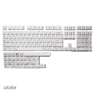Utake PBT 137 teclas Cherry Profile DYE-Sub Keycap minimalista blanco tema minimalista estilo para teclado mecánico