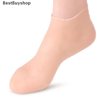 [bestbuyshop] 1 par de calcetines de silicón para cuidado de pies/Gel hidratante Anti grietas/calientes