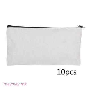 mayma 10pcs diy craft bolsa en blanco de lona maquillaje estuche multiusos estuche cosmético
