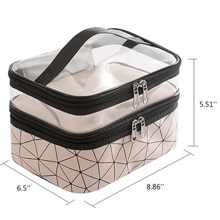 PEPPER regalo de doble capa portátil organizador de maquillaje bolsa de las mujeres de viaje reutilizables neceser bolsas de cosméticos caso/Multicolor (2)