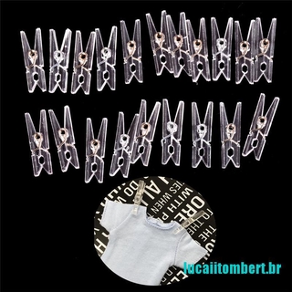 () 20 clips de plástico transparente para muñecas, pinzas de papel fotográfico, perchas para lavandería (1)