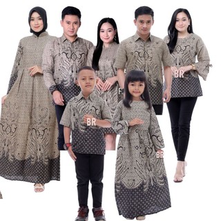 Pareja Batik camisa familia motivo Rowo Abu