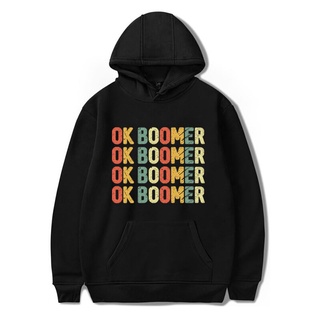Ok Boomer hombres sudaderas con letras impresas sudaderas con capucha negro rosa Streetwear Harajuku ropa Hip Hop