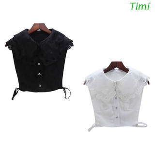 Timi Collar de encaje blanco/negro color desmontable para mujer/Collar/choker de ropa falsa de Moda